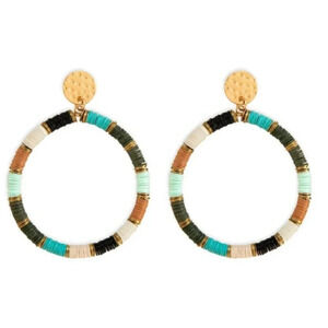 New! Boho Beaded Hoop Statement Earrings